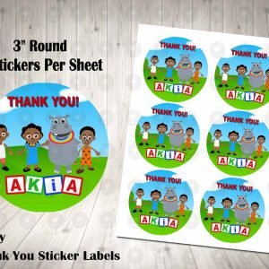 Akili and Me 3 inch Round Thank You Stickers