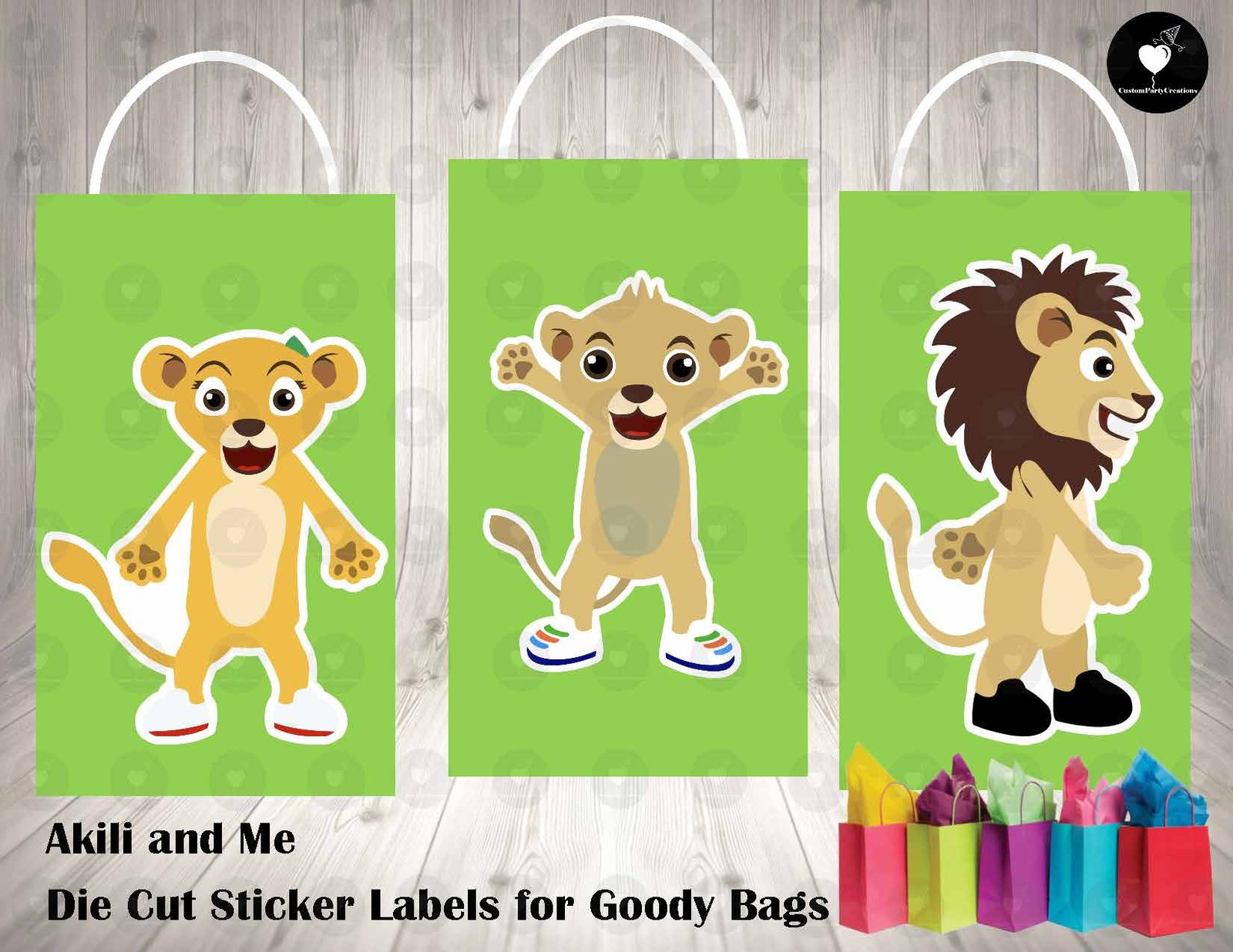Akili and Me Die Cut Goody Bag Labels 2 Akili and Me Die Cut Goody Bag Labels