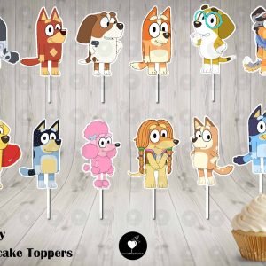 Bluey Birthday Party Cupcake Toppers