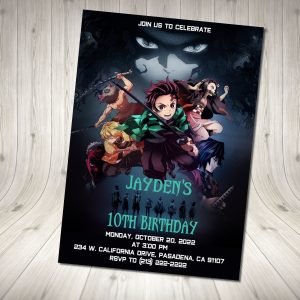 Demon Slayer Invitation Birthday Party