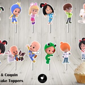 Cleo and Cuquin Colorful Birthday Party Cupcake Toppers