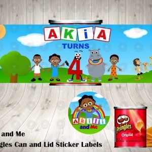 Akili and Me Pringles Can and Lid Labels