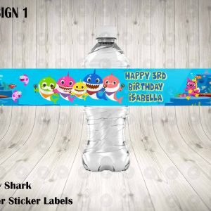 Baby Shark Cartoon Water Labels