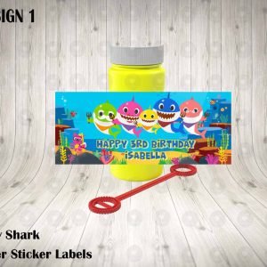 Baby Shark Cartoon Bubble Labels