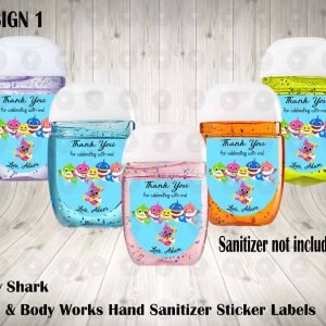 Baby Shark Bath & Body Works Hand Sanitizer Sticker Labels
