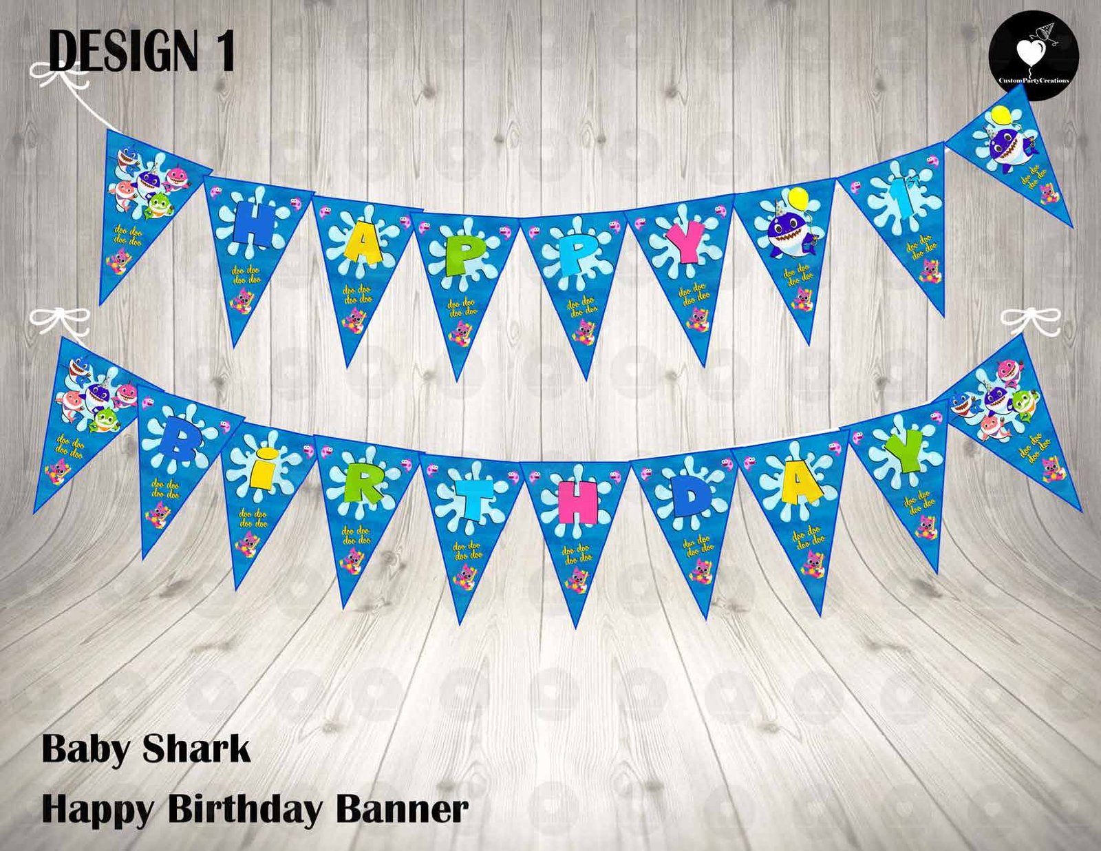 Baby Shark Banner Birthday Party 1 Baby Shark Banner Birthday Party