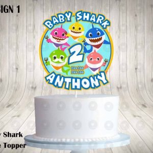 Baby Shark Round Cake Topper