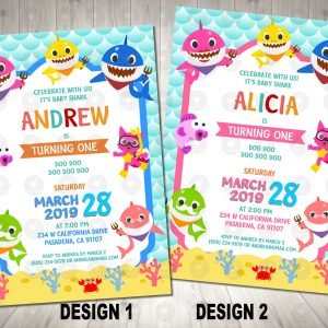 Baby Shark Invitation Birthday Party