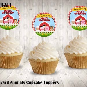 Barnyard Round Cupcake Toppers