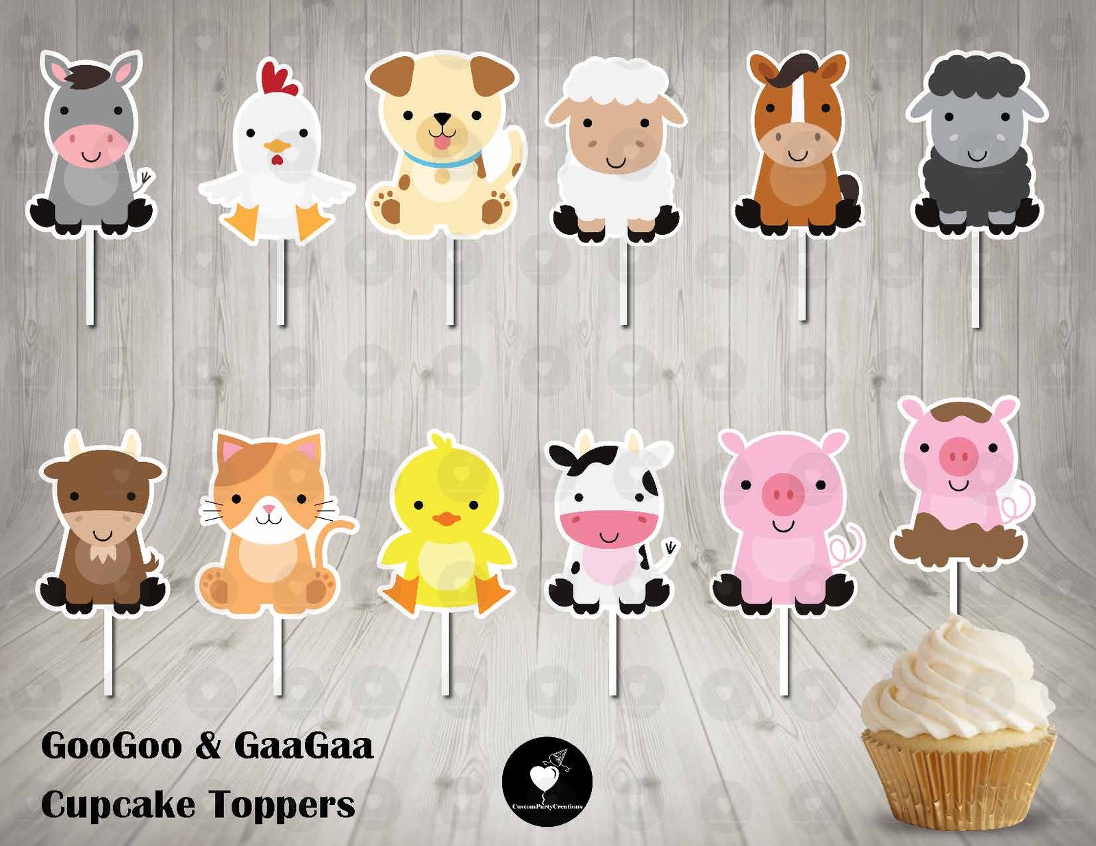 Barnyard Cupcake Toppers 1 Barnyard Cupcake Toppers
