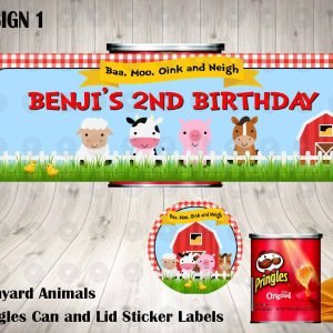 Barnyard Pringles Can and Lid Labels