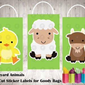 Barnyard Die Cut Goody Bag Labels