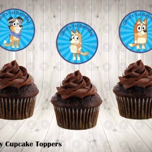 Bluey Dog New Round Cupcake Toppers