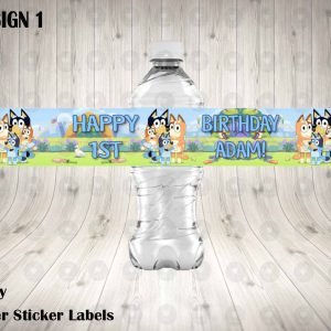 Bluey Cartoon Water Labels