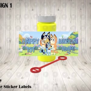 Bluey Cartoon Bubble Labels