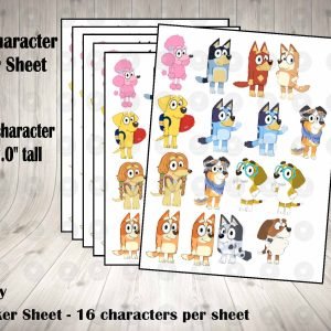 Bluey Cartoon Sticker Labels