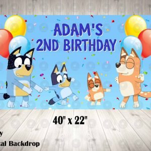 Bluey The Dog Personalized Backdrop IMAGE FILE ONLY