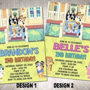 Bluey Invitation Birthday House Party