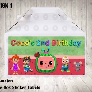 Cocomelon Labels for Gable Boxes