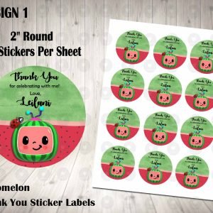 Cocomelon 2" Round Thank You Stickers