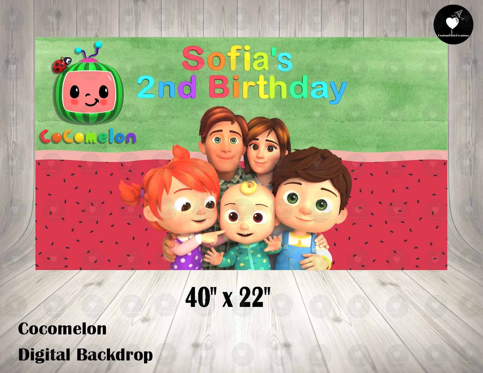 Cocomelon Personalized Backdrop **IMAGE ONLY*** 1 Cocomelon Personalized Backdrop **IMAGE ONLY***