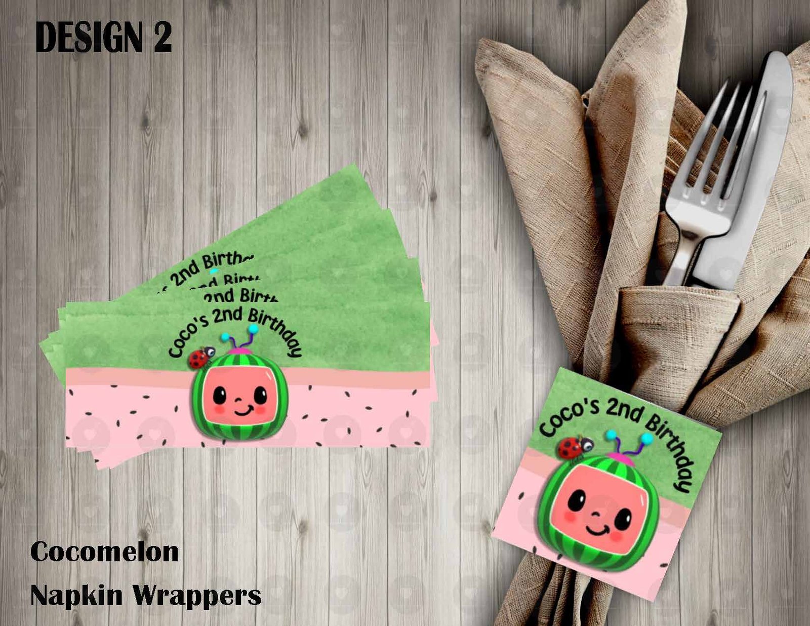 Cocomelon Napkin Wrappers 2 Cocomelon Napkin Wrappers