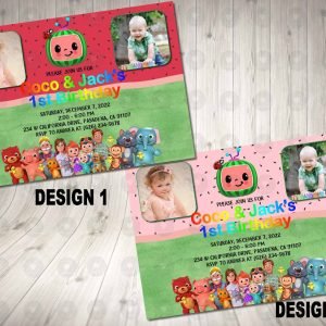 Cocomelon Twins Invitation Birthday Party