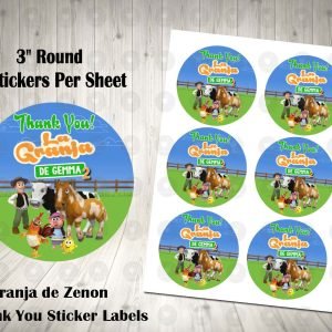 La Granja de Zenon 3" Round Thank You Stickers