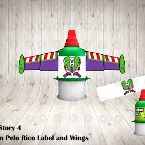 Toy Story 4 Buzz Light Year Pelon Pelo Rico Label and Wings