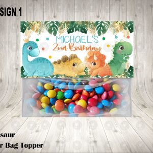 Dinosaur Play Favor Bag Toppers