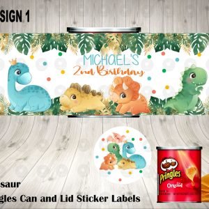 Dinosaur Play Pringles Can and Lid Labels