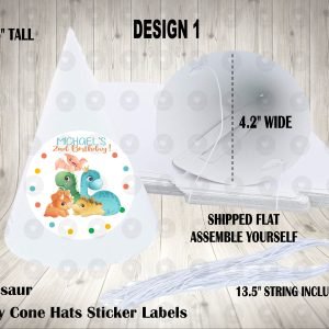 Dinosaur Play Personalized Cone Hats