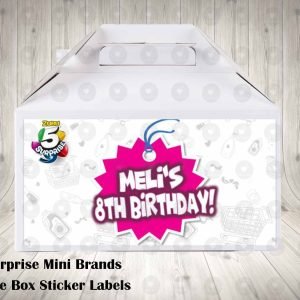 5 Surprise Mini Brands Labels for Gable Boxes