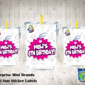 5 Surprise Mini Brands Capri Sun Labels