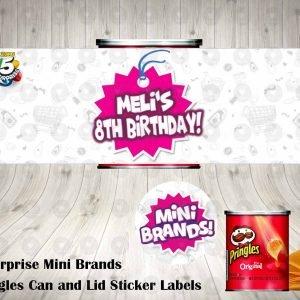 5 Surprise Mini Brands Pringles Can and Lid Labels