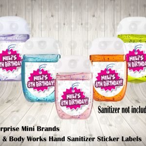 5 Surprise Mini Brands Bath & Body Works Hand Sanitizer Sticker Labels