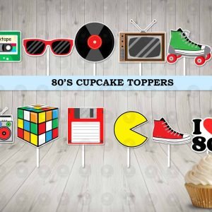 80's Theme Cupcake Toppers