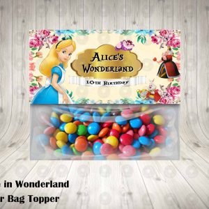 Alice in Wonderland Favor Bag Toppers