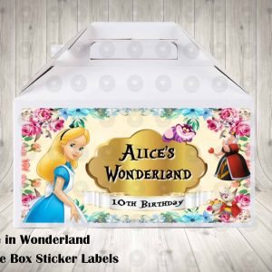 Alice in Wonderland Labels for Gable Boxes