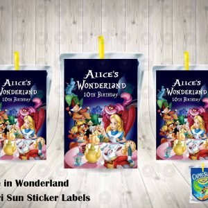 Alice in Wonderland Capri Sun Labels