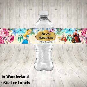 Alice in Wonderland Water Labels