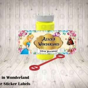Alice in Wonderland Bubble Labels