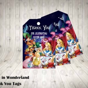 Alice in Wonderland Thank You Tags