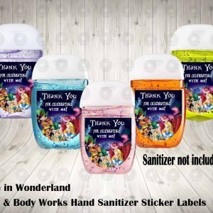 Alice in Wonderland Bath & Body Works Hand Sanitizer Sticker Labels