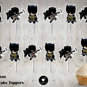 Batman Kawaii Cupcake Toppers