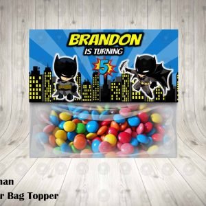 Batman Kawaii Favor Bag Toppers