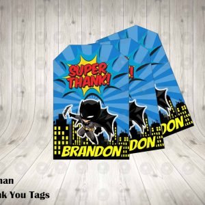 Batman Kawaii Thank You Tags