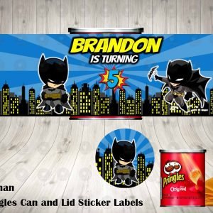 Batman Kawaii Pringles Can and Lid Labels
