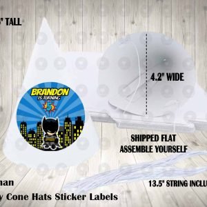 Batman Kawaii Personalized Cone Hats