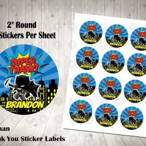 Batman Kawaii 2" Round Thank You Stickers